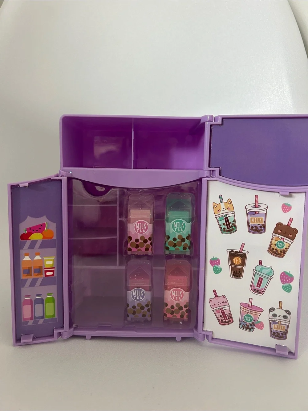 Fridge w/ Lip Balms, Unicorn Crossbody Bag, Plush Cookie Jornal + Bag Charm 💜🦄